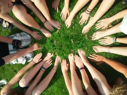 group of hands