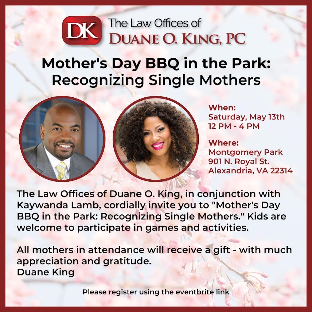 DMV Area Mother’s Day BBQ in Alexandria,VA:  Recognizing Single Mothers 